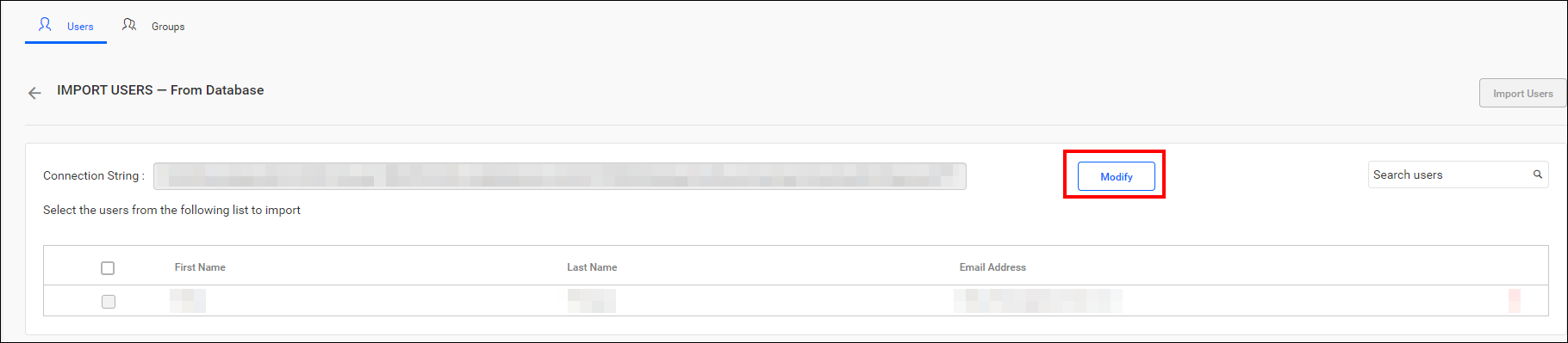 Modify Database Configuration