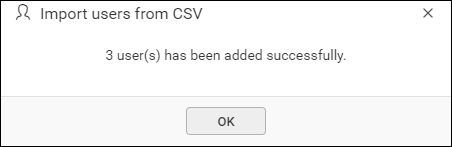 Import from CSV - Success Message