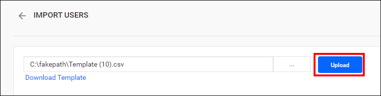 Import from CSV - Upload CSV file