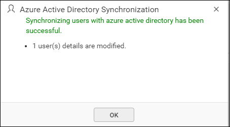 Synchronization confirmation window