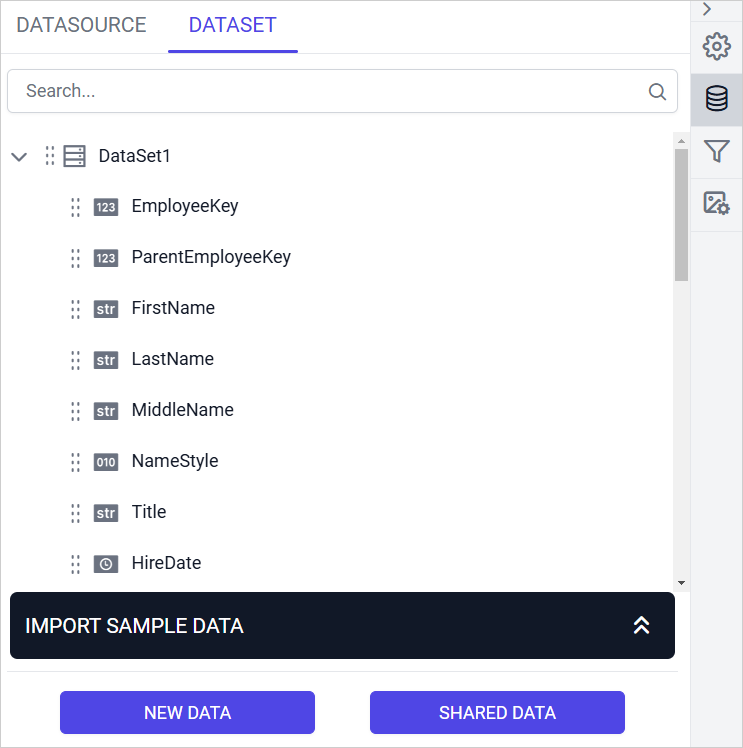 New connection panel