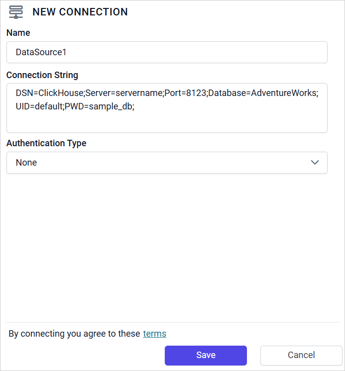 Web datasource properties