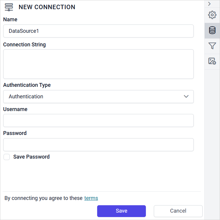 Web datasource properties