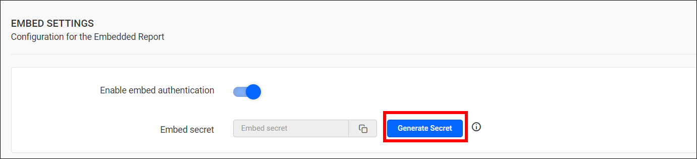 Generate secret button