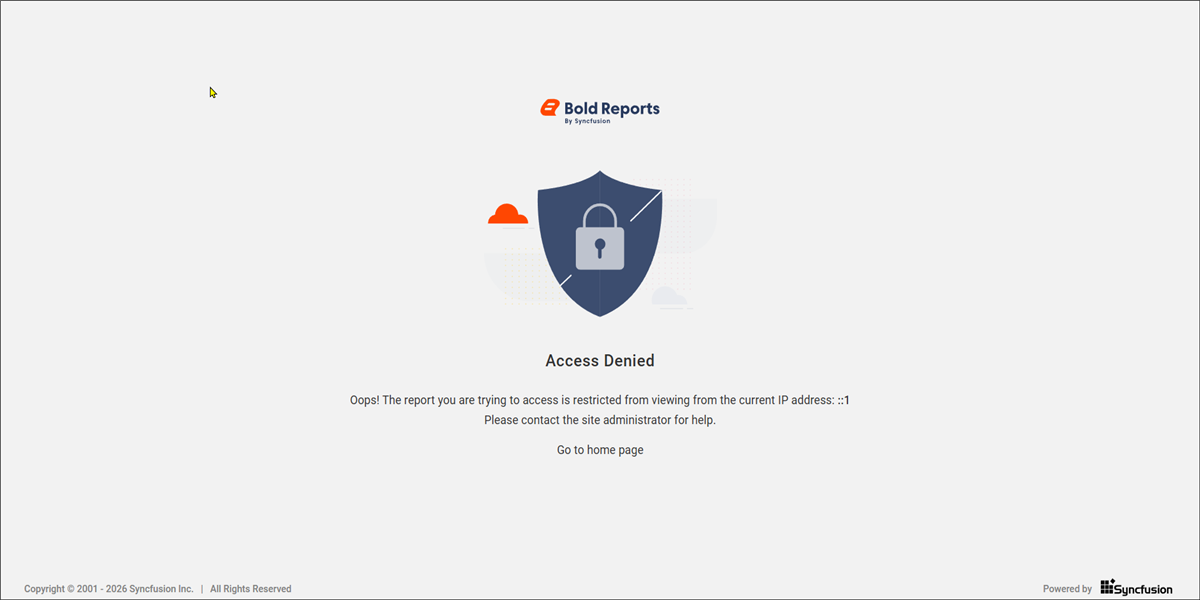 Access denied message due to IP restriction