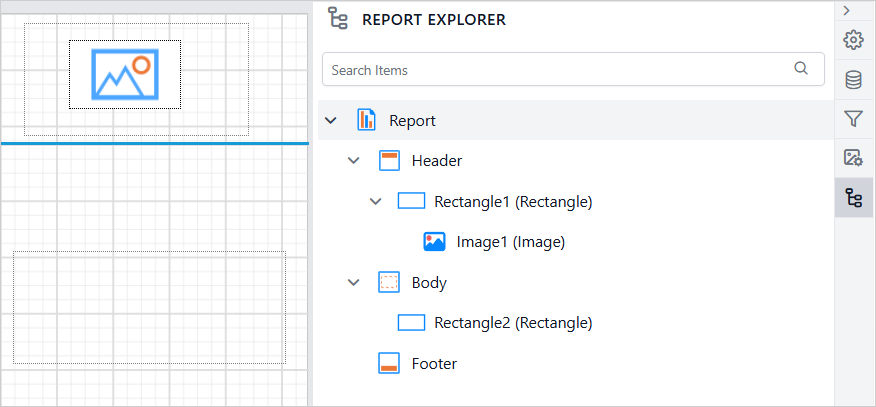 Report Explorer Delete icon action