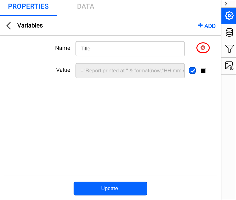 Delete a report variable