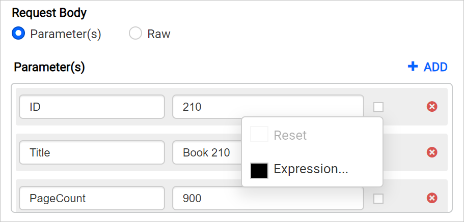 Choose expression option