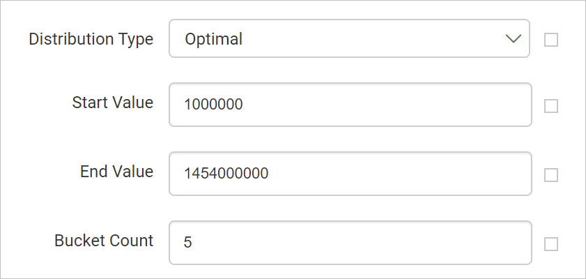 Specify start and end value