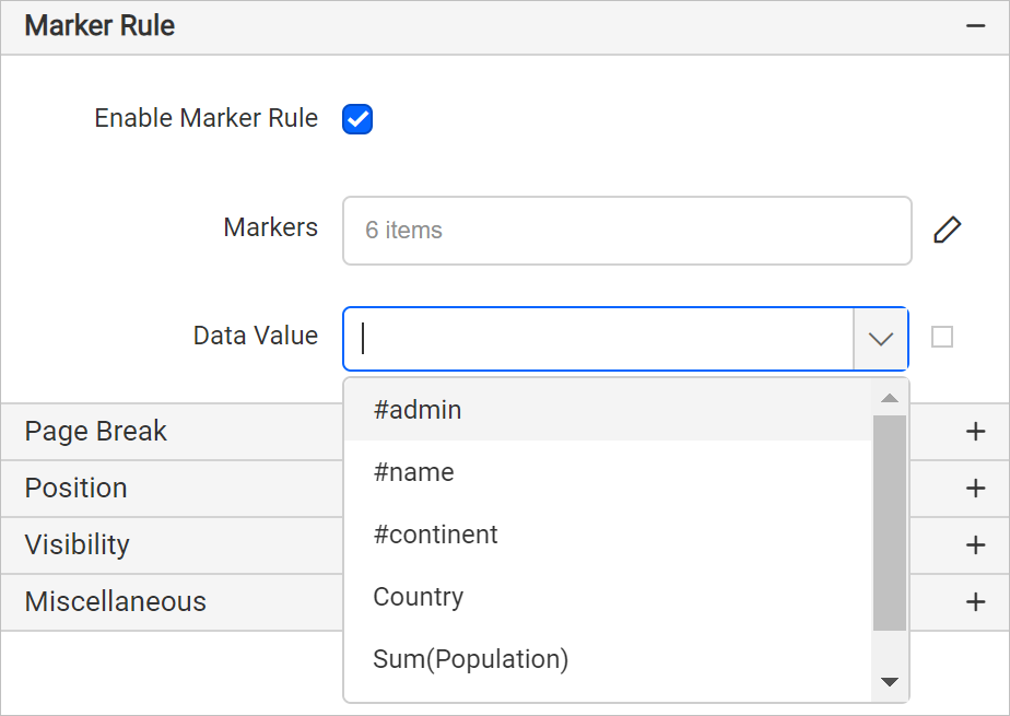 Map data value