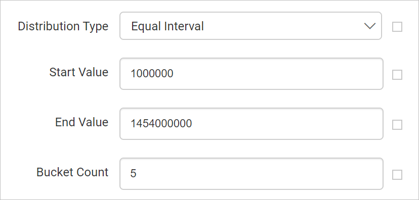 Specify start and end value