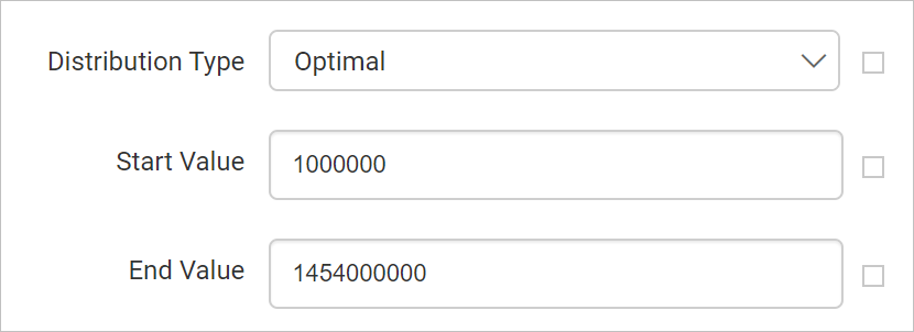 Specify start and end value