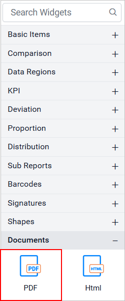 PDF listed in item panel