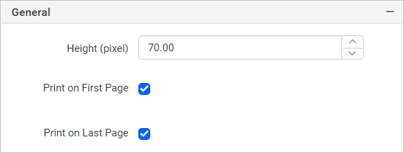 Header and footer height property