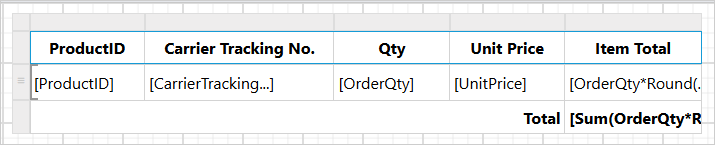 Same report item selection