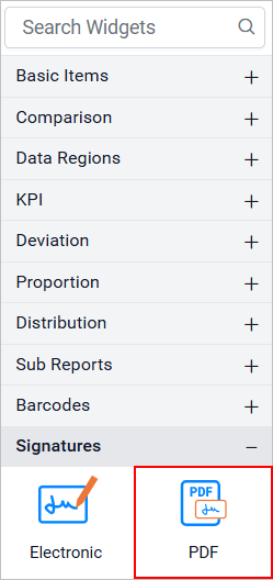 PDF Signature listed in item panel