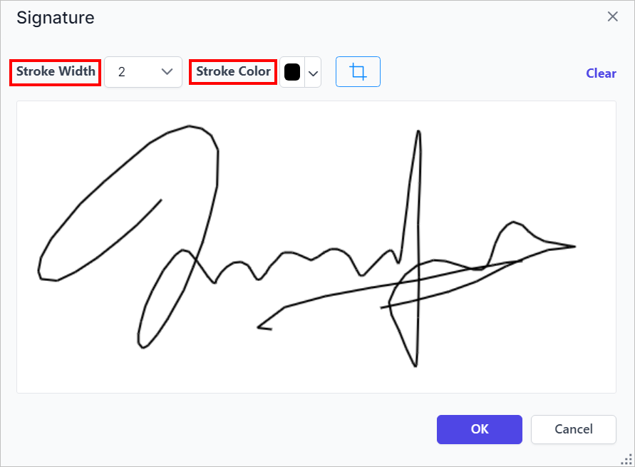 Stroke width and color
