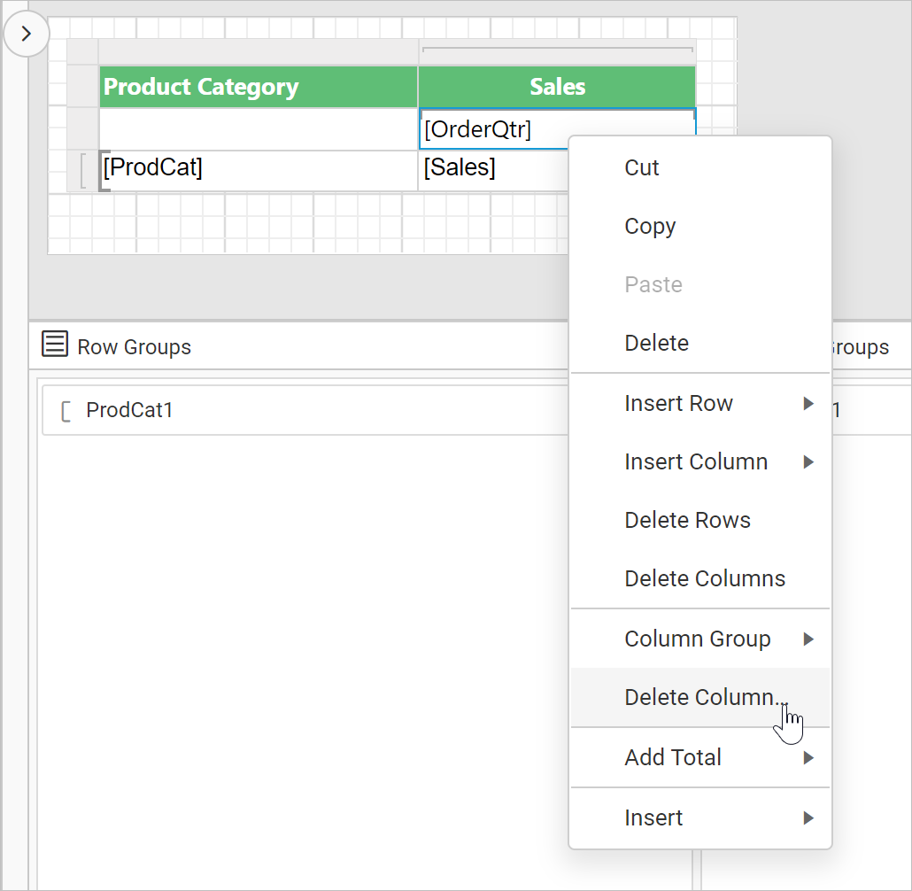 Open group menu