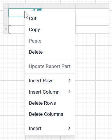 Tablix item with properties view