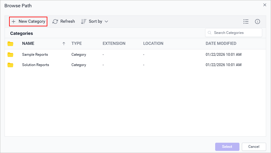 Create category