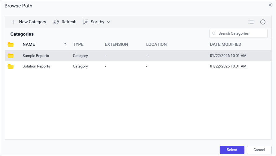 Browse dialog