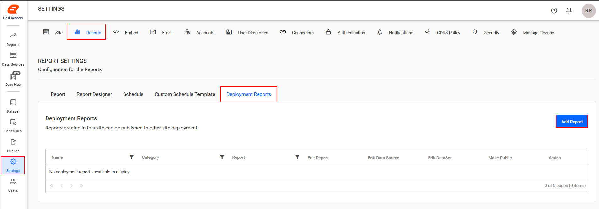 Deployment Report Page
