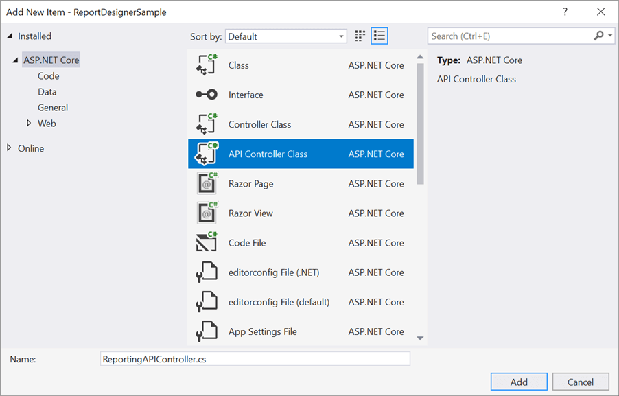 Adding a new controller to the project