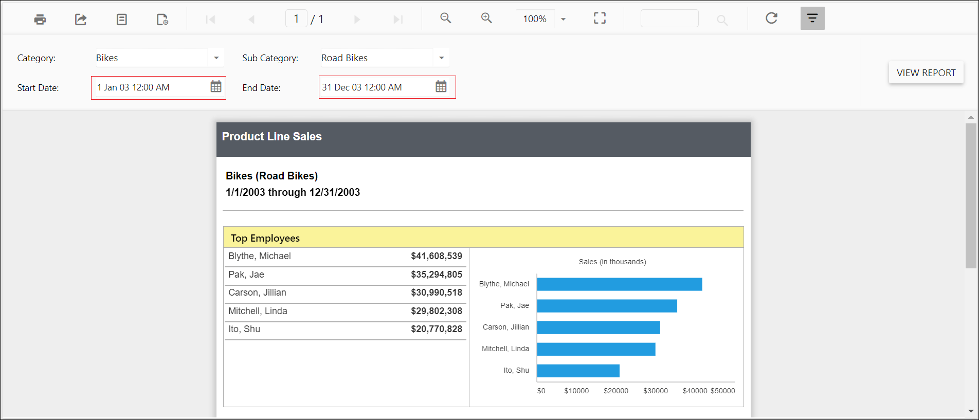 Preview of date time format in date parameter in Report Viewer