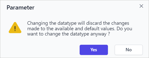 Change the parameter Data type