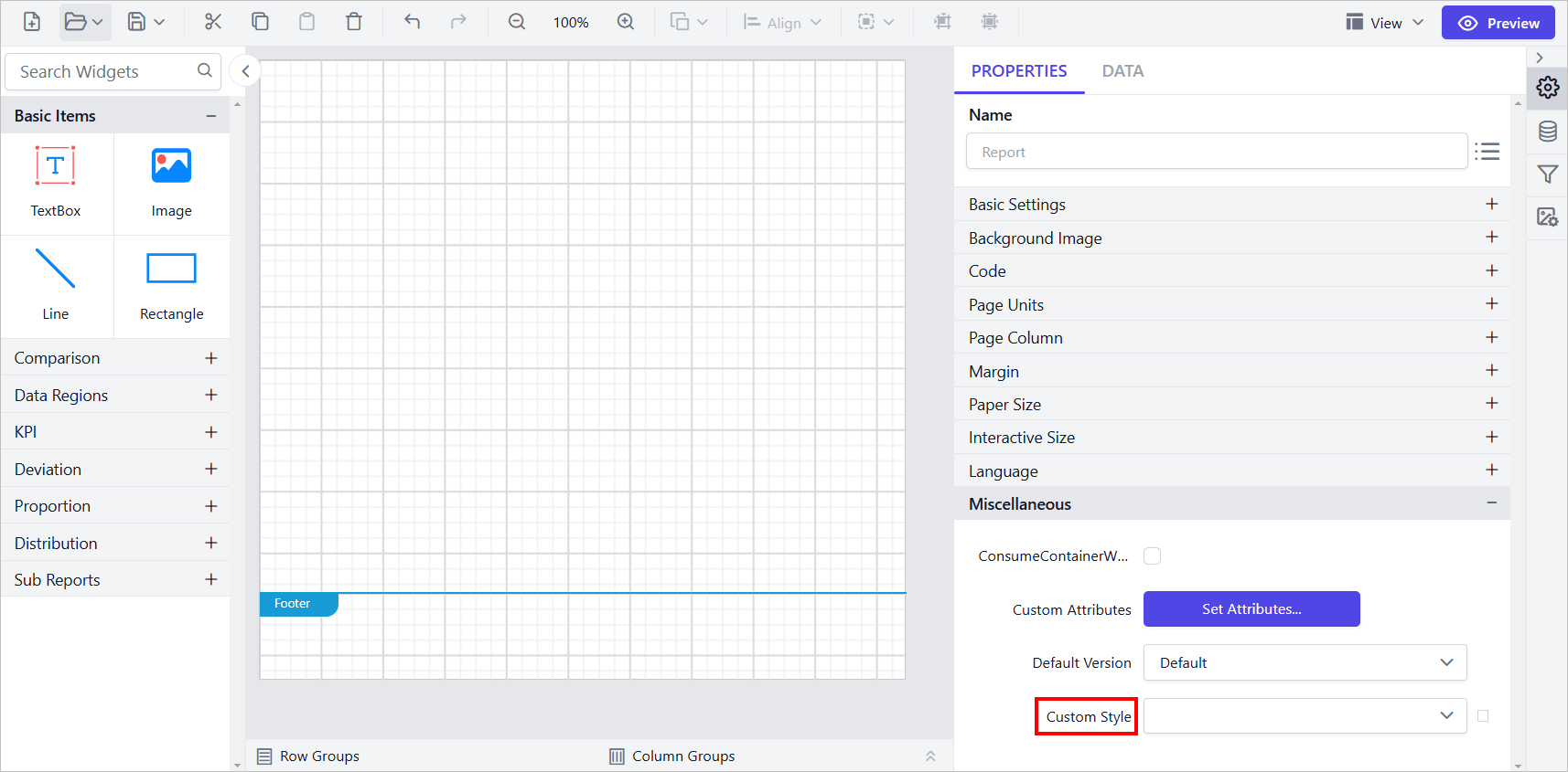 Report designer
