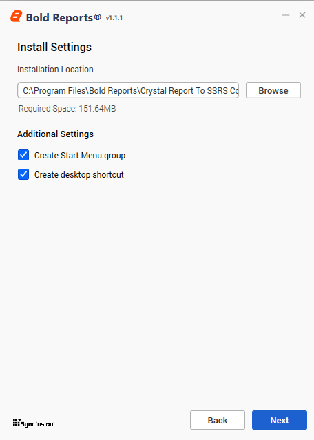 Install settings