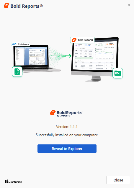 Installation complete page