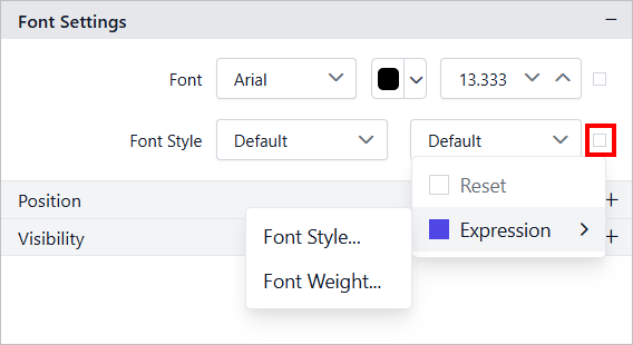 Font properties expression 2