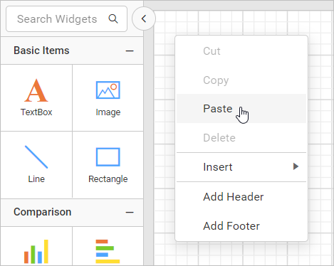 Paste in design surface
