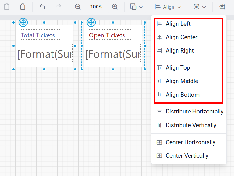 Alignment options