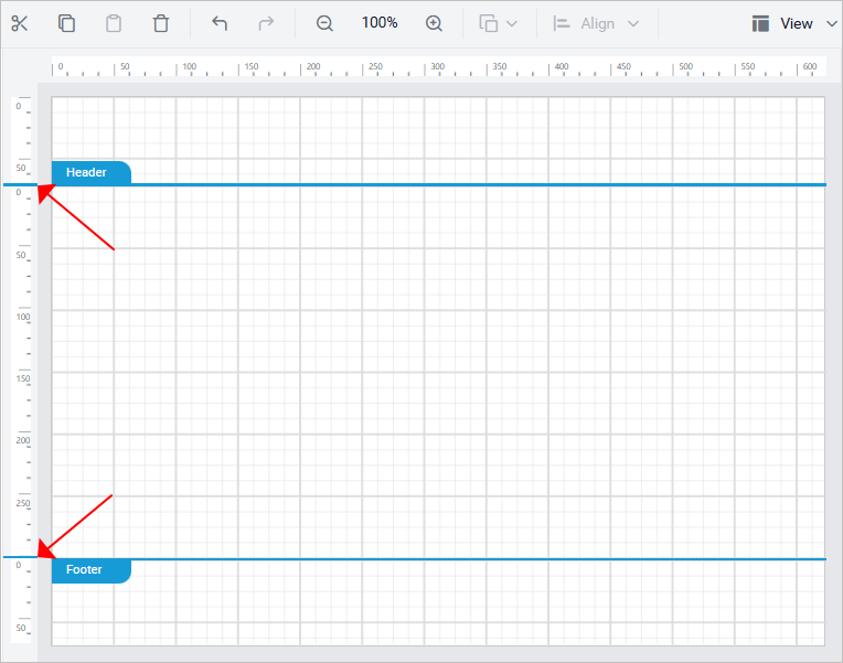 Section lines between header, body, footer