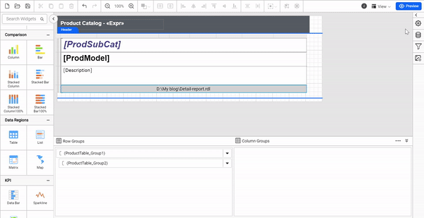 Add parameter in master report
