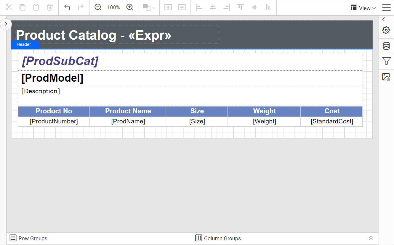 Master Details Report using list