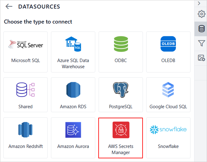 Connection types panel