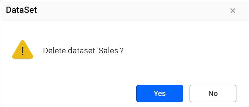 Delete data confirmation
