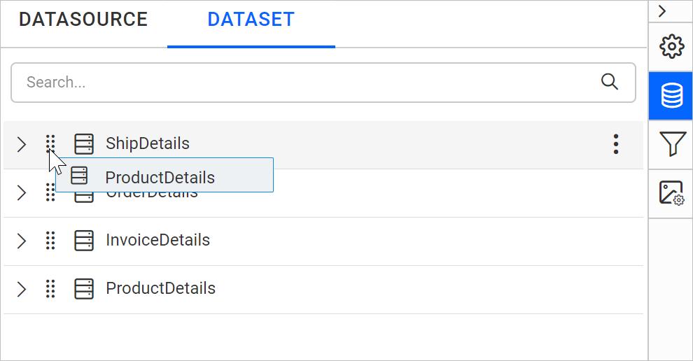 Dataset reorder