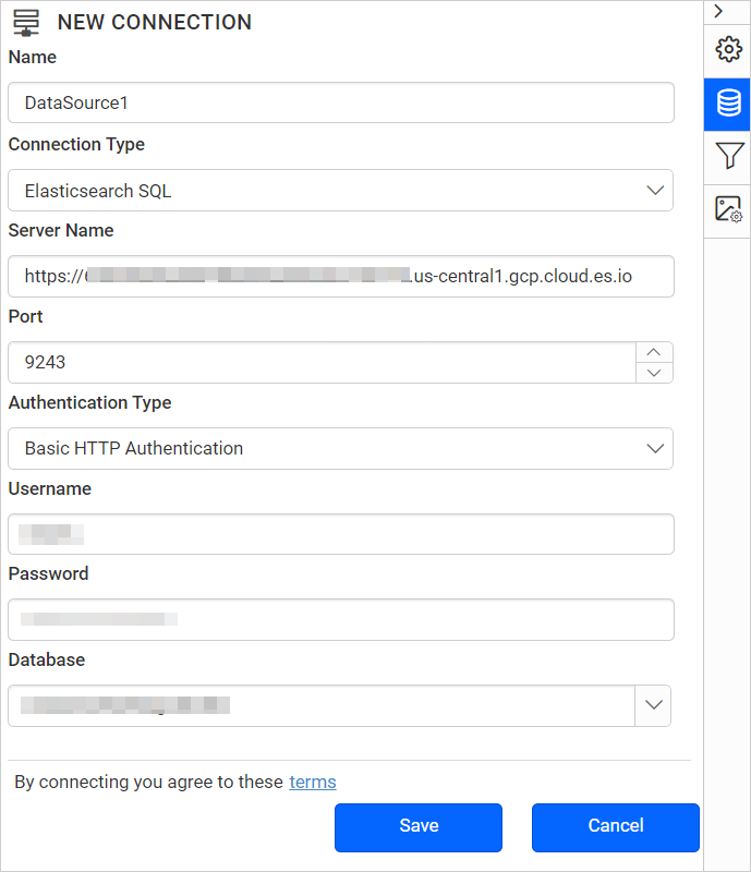 Web datasource properties