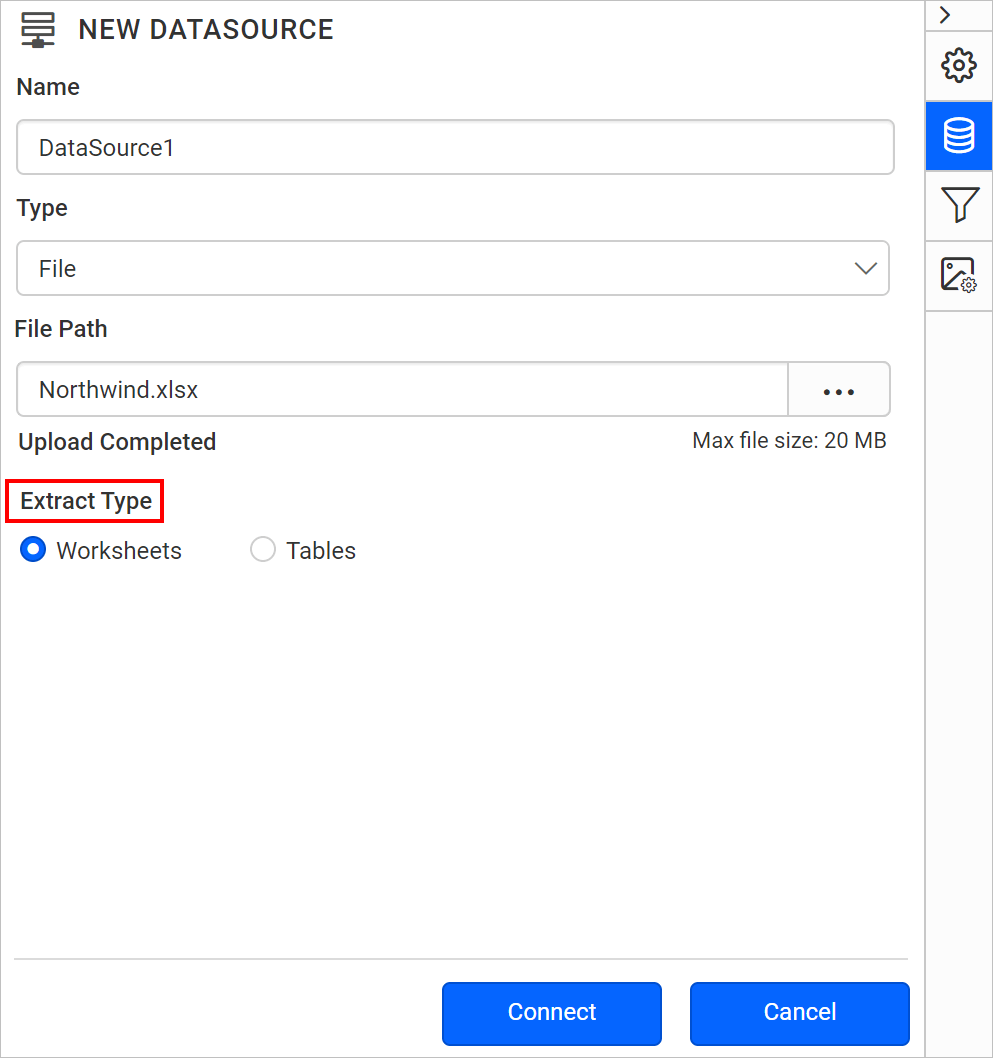 Choose extract type