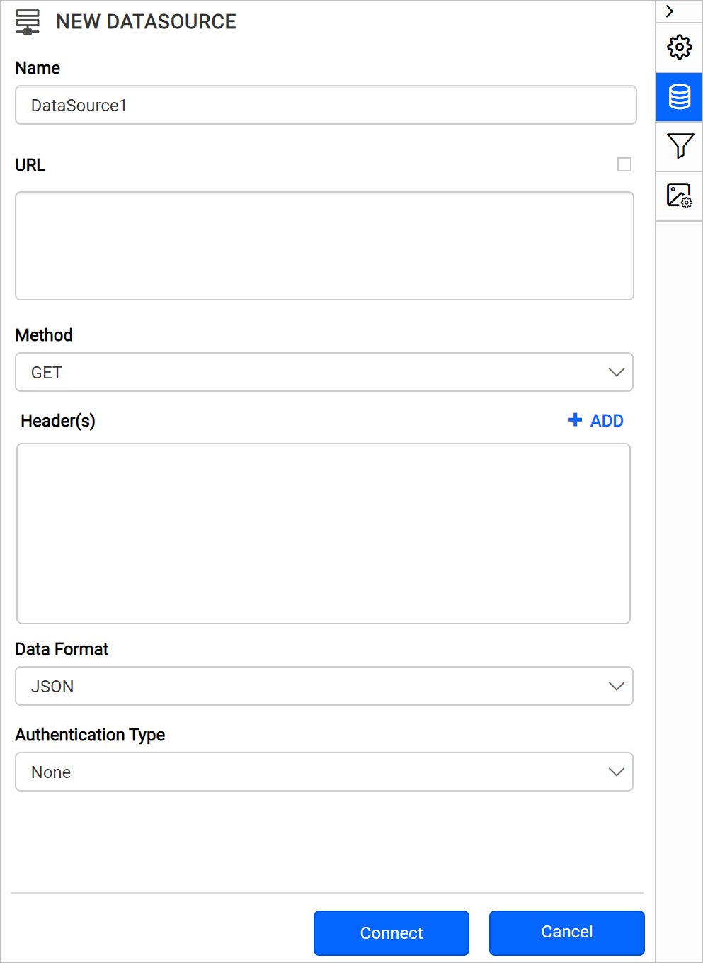 Web datasource properties