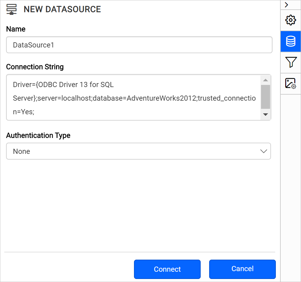 Web datasource properties