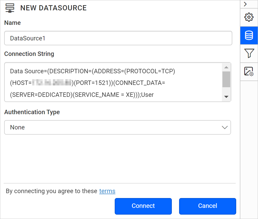 Web datasource properties