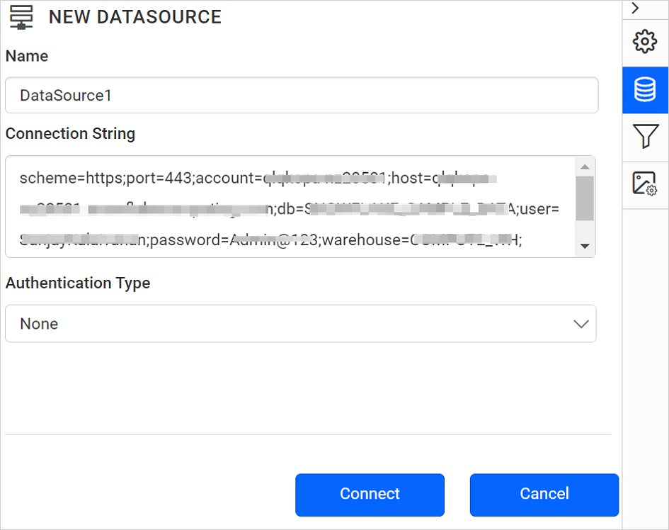 Web datasource properties