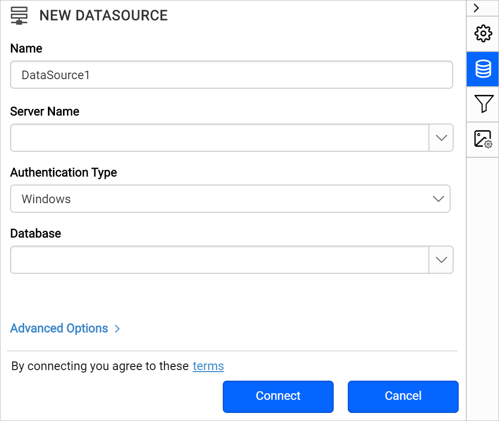 Web datasource properties