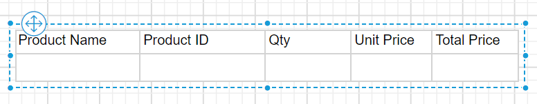 Drag and drop tablix report item into design area