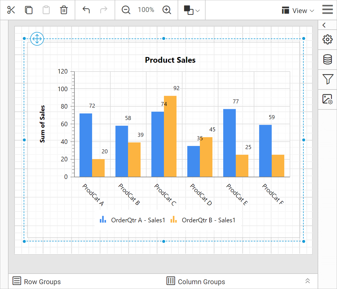 Preview icon in design view